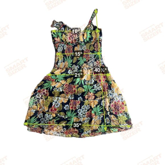 Vintage Y2K Smocked Babydoll Dress Womens 12 Floral Silk Sundress Spenser Jeremy - Picture 2 of 6